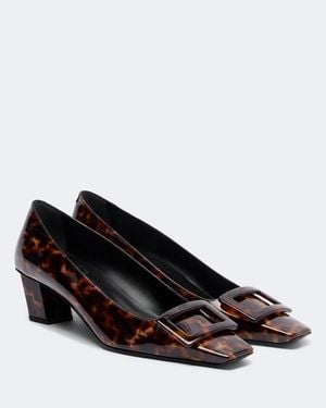 Roger Vivier Belle Vivier Printed Patent Leather Pumps - Brown