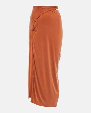 Jacquemus La Jupe Espelho Jersey Midi Skirt - Orange