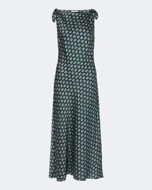 Doen Mariselle Paisley Silk-Blend Midi Dress - Green