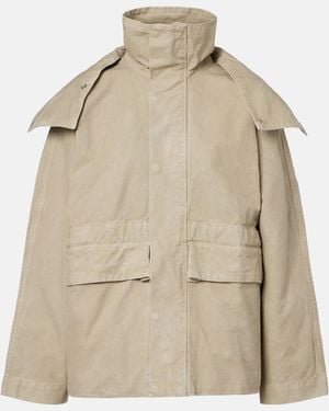 Victoria Beckham Hooded Cotton Canvas Jacket - Natural