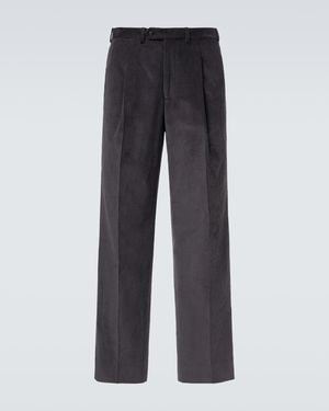 Saman Amel Amo Cotton Corduroy Wide-Leg Trousers - Blue