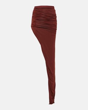 Rick Owens Falda Larga Fruncida - Rojo