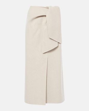 Max Mara Zuppa Wool And Cashmere Wrap Skirt - Natural