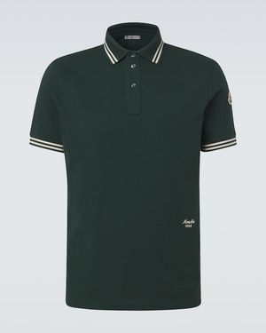 Moncler Cotton Pique Polo Shirt - Green