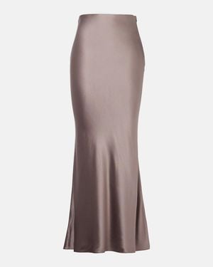 The Sei Silk Charmeuse Maxi Skirt - Brown