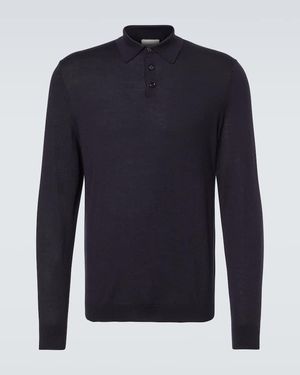 Allude Polopullover Aus Schurwolle - Blau