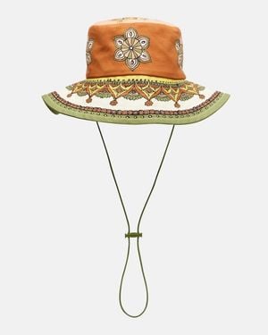 ALÉMAIS Printed Cotton Fedora - Metallic