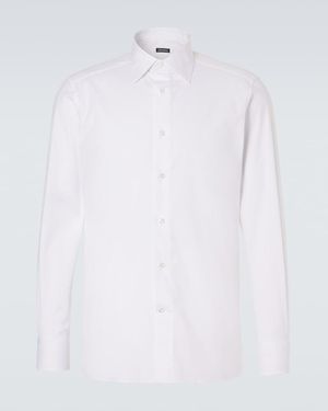 ZEGNA Cotton-Blend Poplin Shirt - White