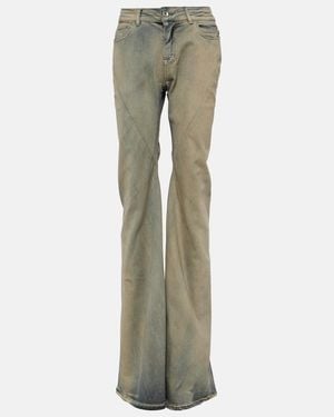 Rick Owens Jeans Flared Drkshdw De Tiro Medio - Verde