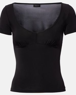 Gucci Top Aus Jersey - Schwarz