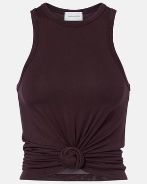 Magda Butrym Floral-Applique Cotton-Blend Tank Top - Red