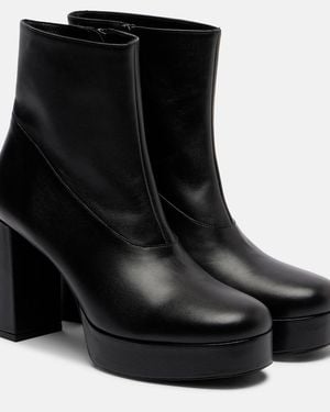 STAUD Jodie Leather Platform Ankle Boots - Black