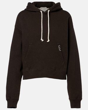 JW Anderson Cropped Cotton Hoodie - Black