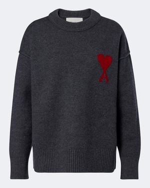 Ami Paris Pullover Ami De Cour Aus Schurwolle - Blau