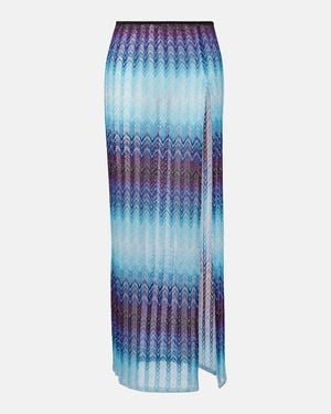 Missoni Zigzag Lame Maxi Skirt - Blue