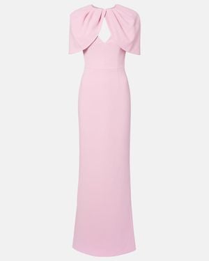 Rebecca Vallance Xena Caped Crepe Gown - Pink