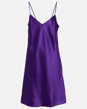 Eres Nouba Silk Satin Mini Dress - Purple