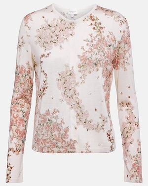 Giambattista Valli Floral Cashmere And Silk Cardigan - Pink