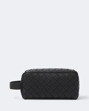 Bottega Veneta Kosmetiktasche Intrecciato Aus Leder - Schwarz