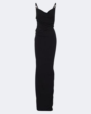 Coperni Draped Open-Back Jersey Maxi Dress - Black