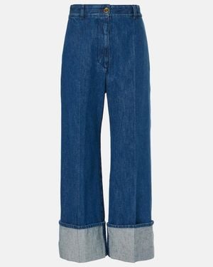 Patou Cropped Wide-Leg Jeans - Blue