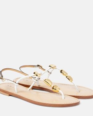 Amanu Nairobi Leather Thong Sandals - White