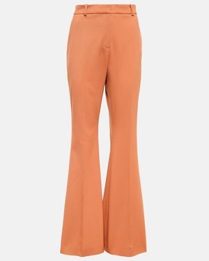 JOSEPH Aveline High-Rise Flared Gabardine Pants - Orange