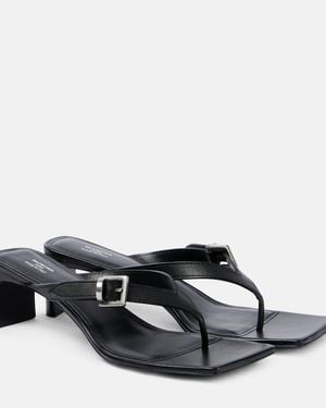 Balenciaga Bel Air 50 Leather Sandals - Gray