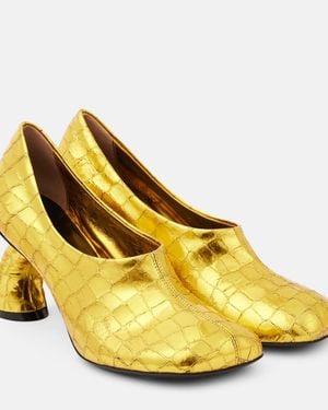 Dries Van Noten Square Toe Heels - Yellow