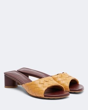 Bottega Veneta Mules Parco De Piel Intrecciato - Marrón