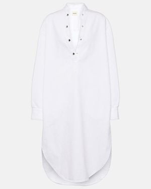 KHAITE Seffi Cotton Shirt Dress - White