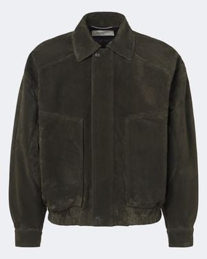 Saint Laurent Suede Jacket - Black