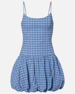 Faithfull the Brand Pelea Checked Cotton Minidress - Blue