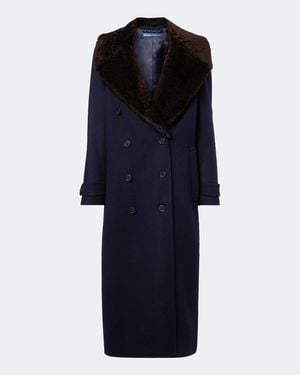 Polo Ralph Lauren Mantel Aus Wolle Mit Shearling - Blau