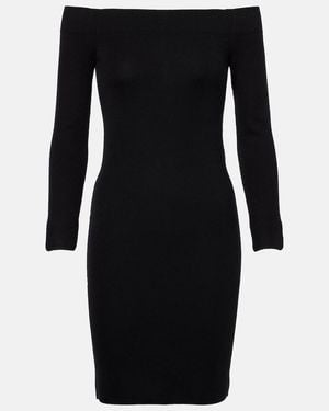 Tom Ford Off-Shoulder Cashmere And Silk Minidress - Black