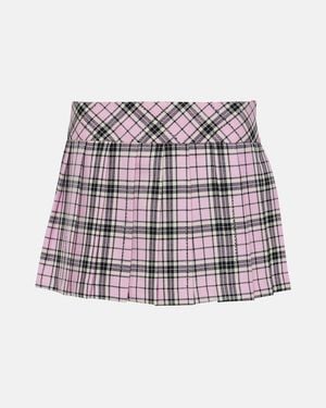 GIUSEPPE DI MORABITO Checked Wool Miniskirt - Pink