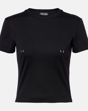 Mugler T-Shirt Aus Baumwolle - Schwarz