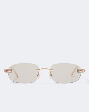 Cartier Trinity De Cartier Oval Sunglasses - Metallic