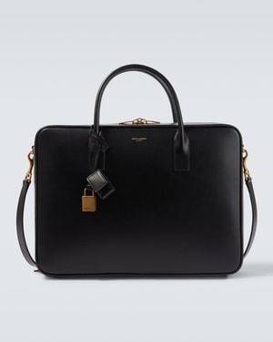 Saint Laurent Leather Briefcase - Black