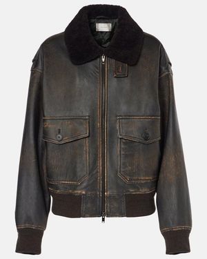 The Row Lederjacke Adonis mit Shearling - Schwarz