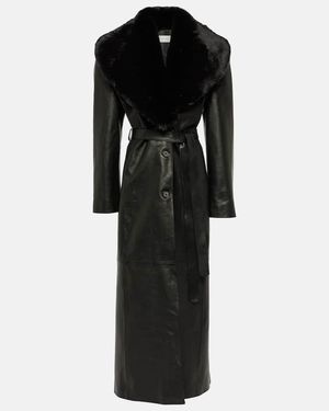 Magda Butrym Leather Coat - Black