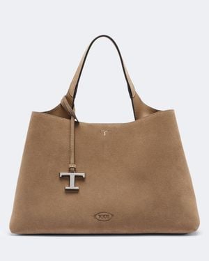 Tod's Shopper Apa Medium Aus Veloursleder - Braun