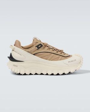 Moncler Trailgrip Leather-Trimmed Trainers - Metallic