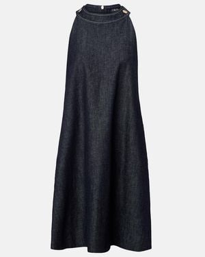 Max Mara Halterneck Denim Minidress - Blue