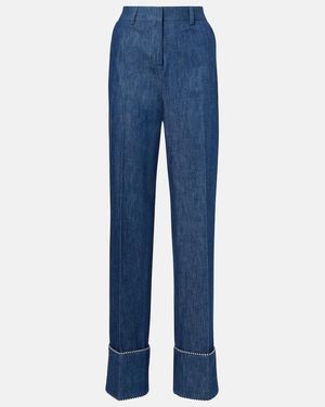 Valentino Chambray Straight Pants - Blue