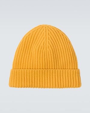 Umit Benan Paradiso Ribbed-Knit Cashmere Beanie - Yellow