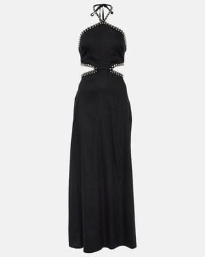 Jonathan Simkhai Bellina Cutout Linen-Blend Maxi Dress - Black
