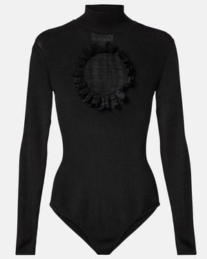 Self-Portrait X Christopher Kane Body Con Abertura Y Encaje - Negro