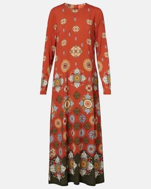 La DoubleJ Swing Printed Jersey Maxi Dress - Red