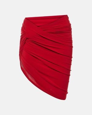 Jacquemus La Mini Jupe Drapeado Rock - Rot